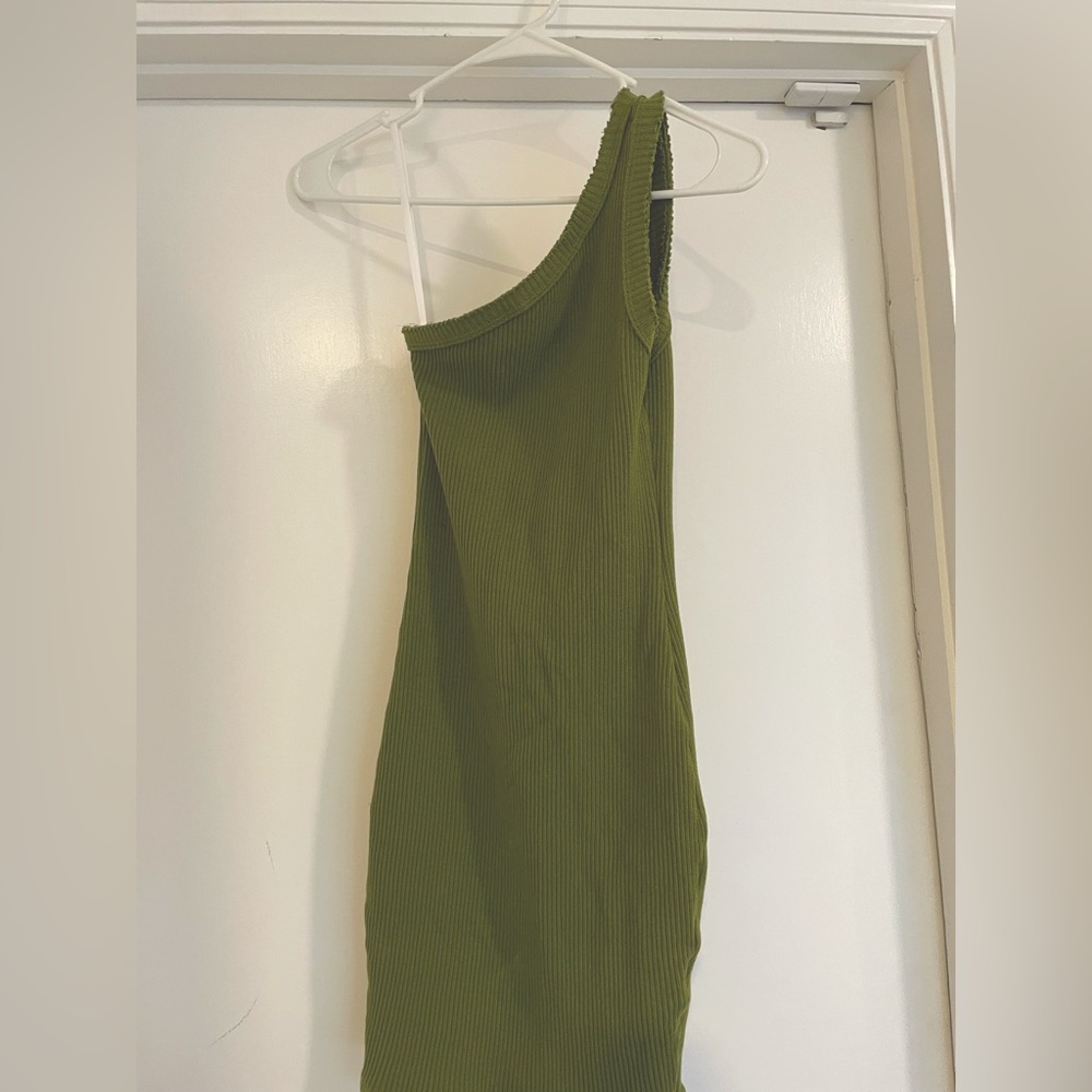 UO Ribbed one shoulder mini dress